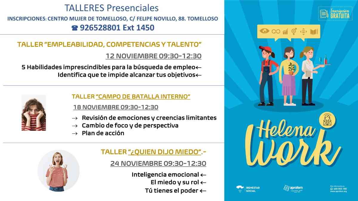 Taller presencial «¿Quién dijo miedo?” del Centro de la Mujer de Tomelloso el 24 de noviembre