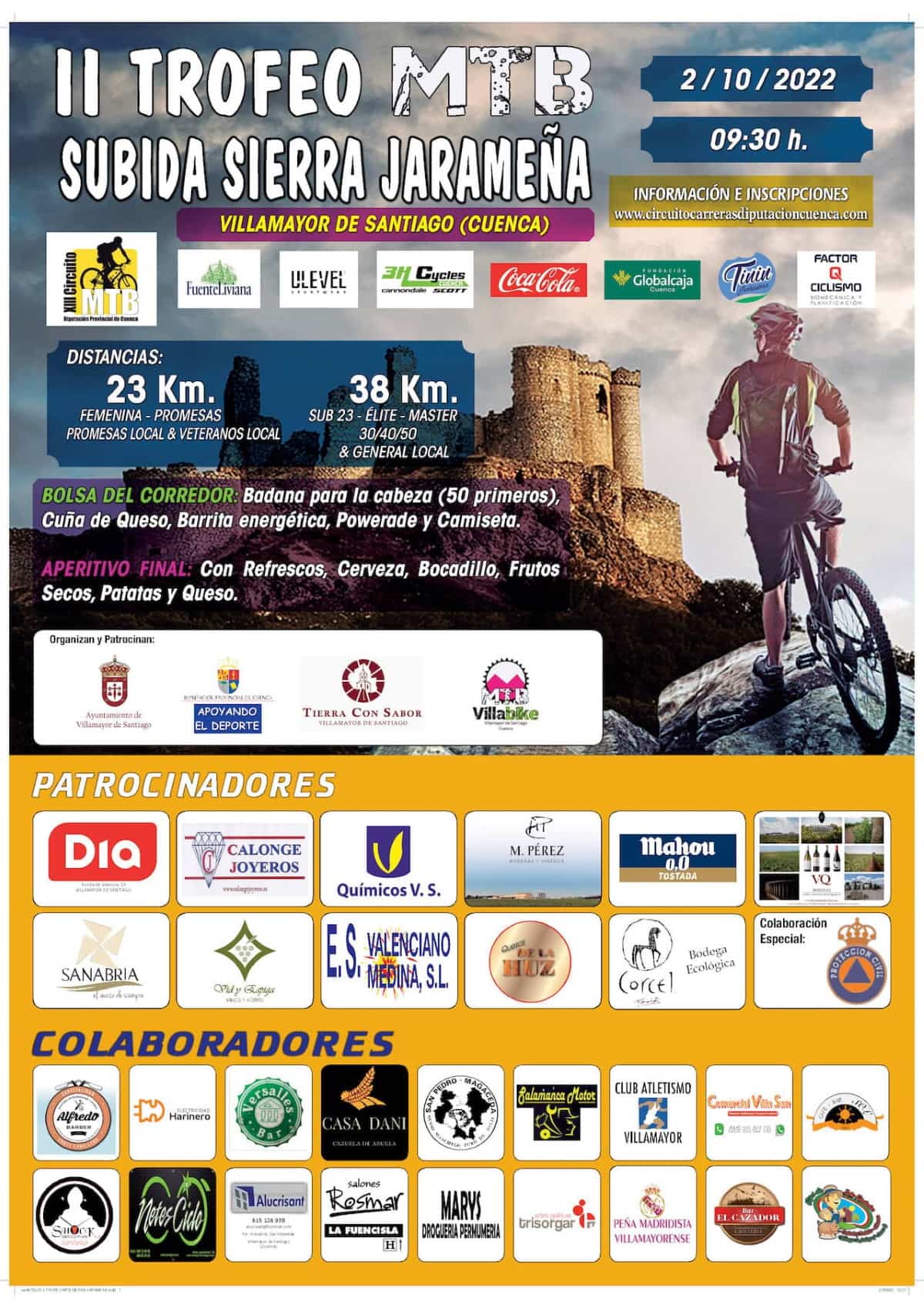II Trofeo MTB Subida a la Sierra Jarameña en Villamayor de Santiago (Cuenca) el 2 de octubre a las 9:30 horas