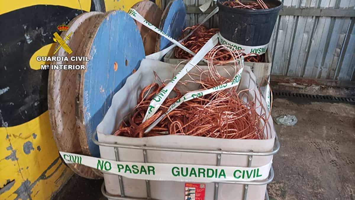 Cae una organización criminal por el robo de más de 15 toneladas de cable de cobre en varias provincias