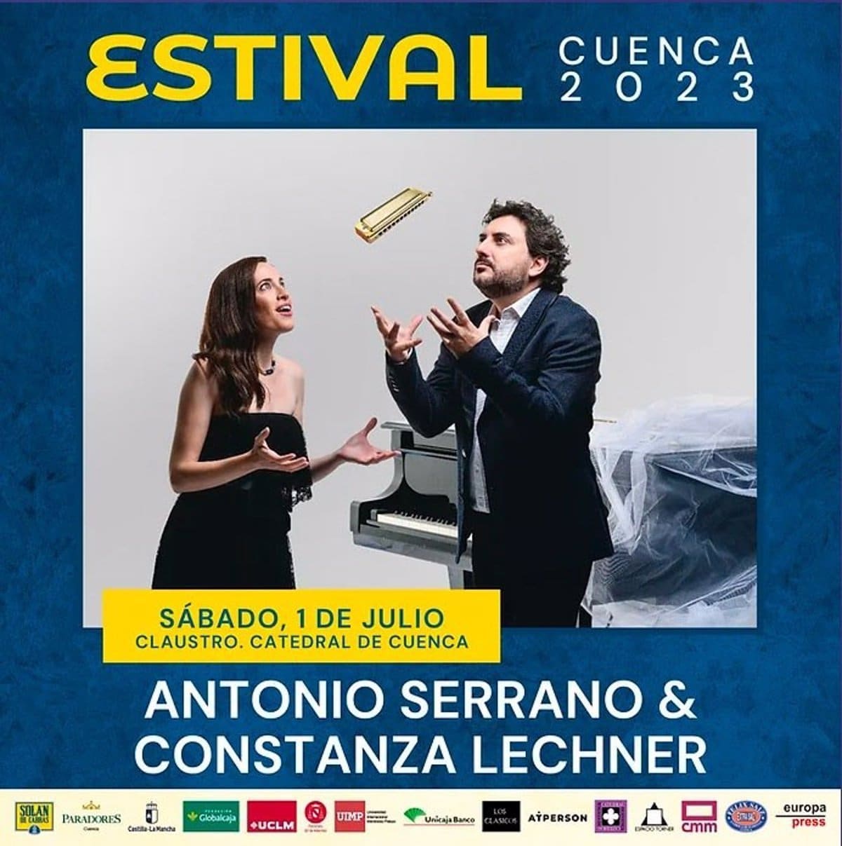 Concierto de Antonio Serrano y Constanza Lechner en Estival Cuenca se llevará a cabo en El Patio de la Limosna de la Catedral.