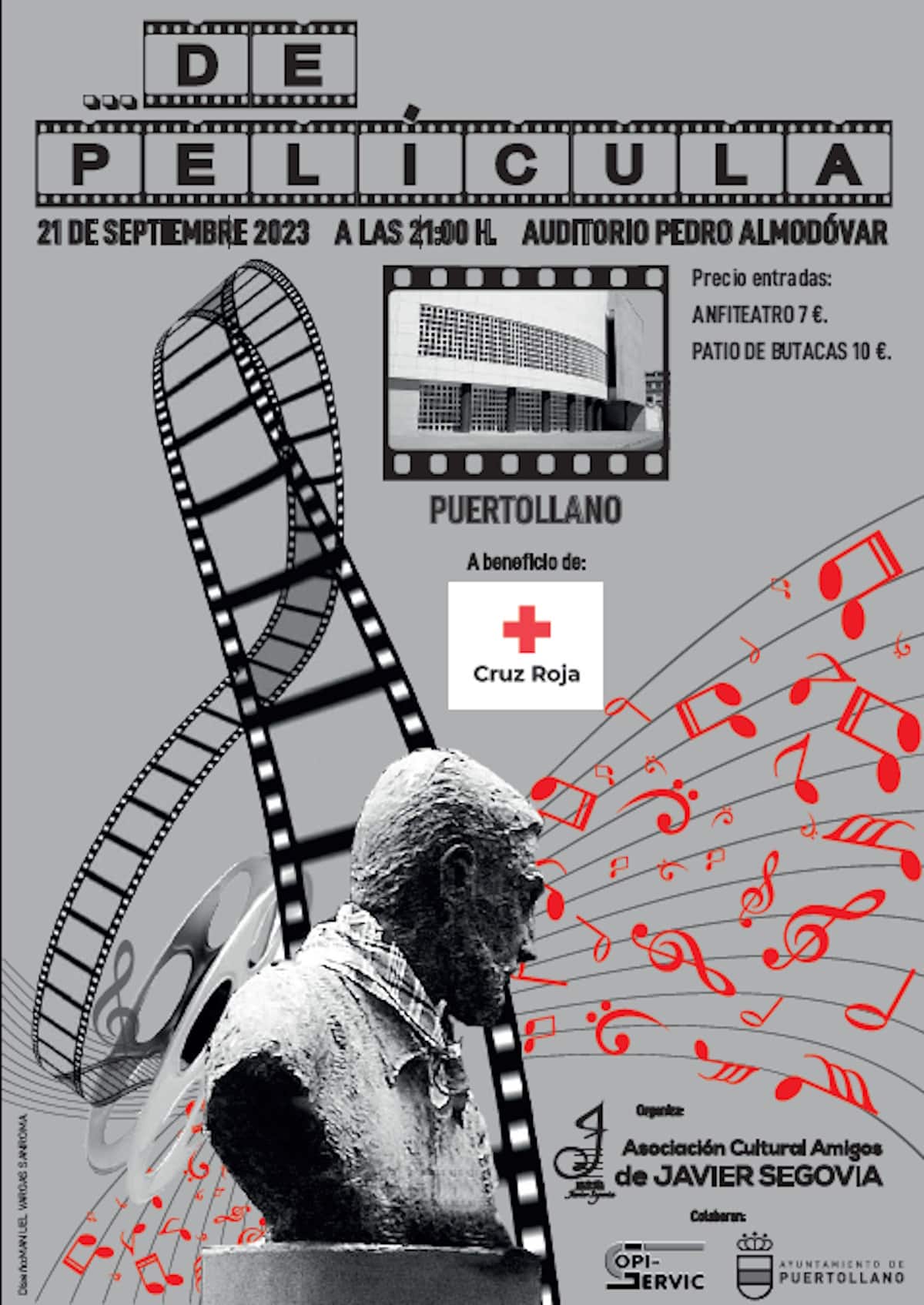 Concierto “De película”  el 21 de septiembre a beneficio de la Cruz Roja en el Auditorio Pedro de Almodóvar de Puertollano