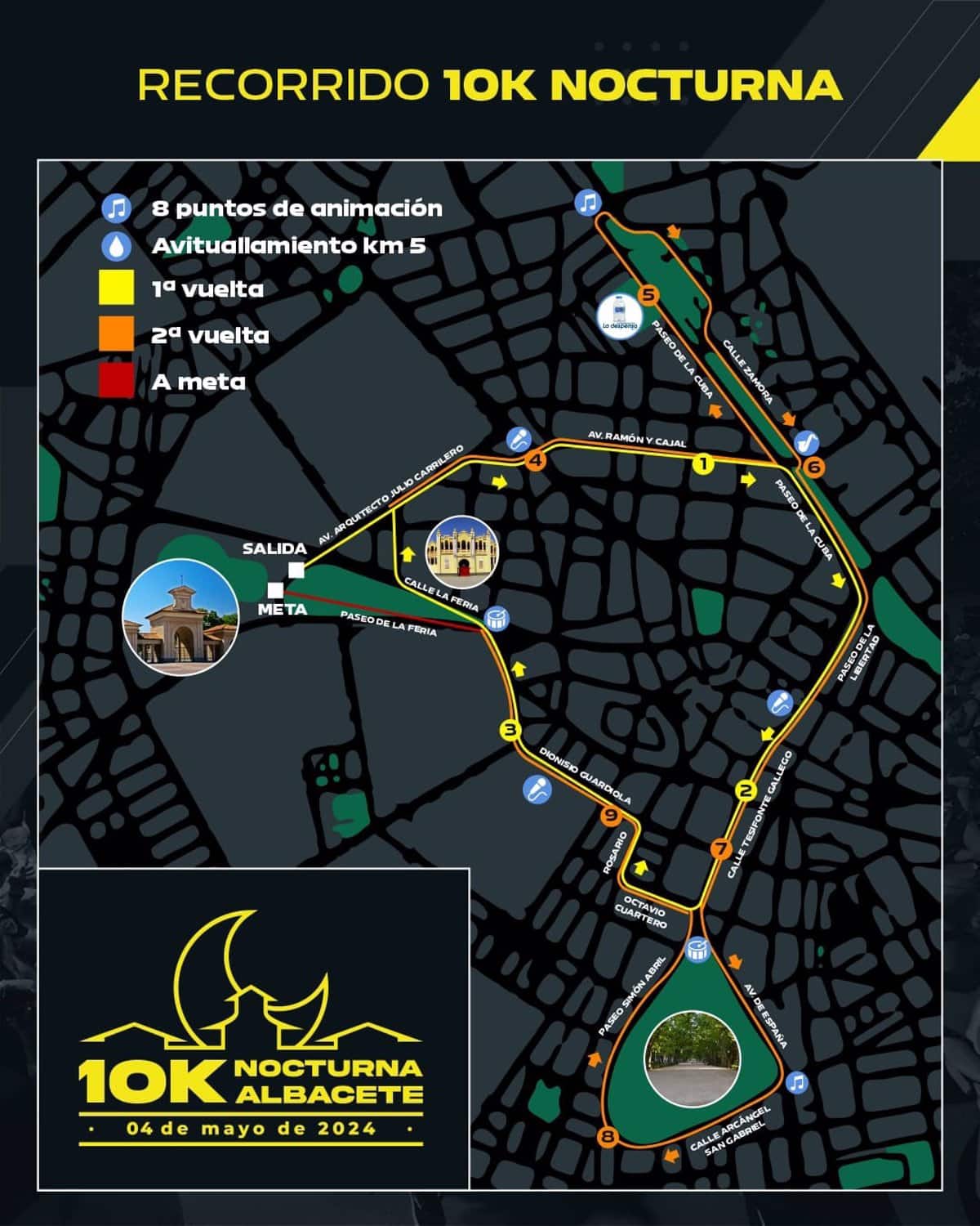 La Noche Albacetense se Ilumina con la Innovadora 10K Bifásica: Estreno de un Recorrido con Dos Distancias Diferentes en 2024