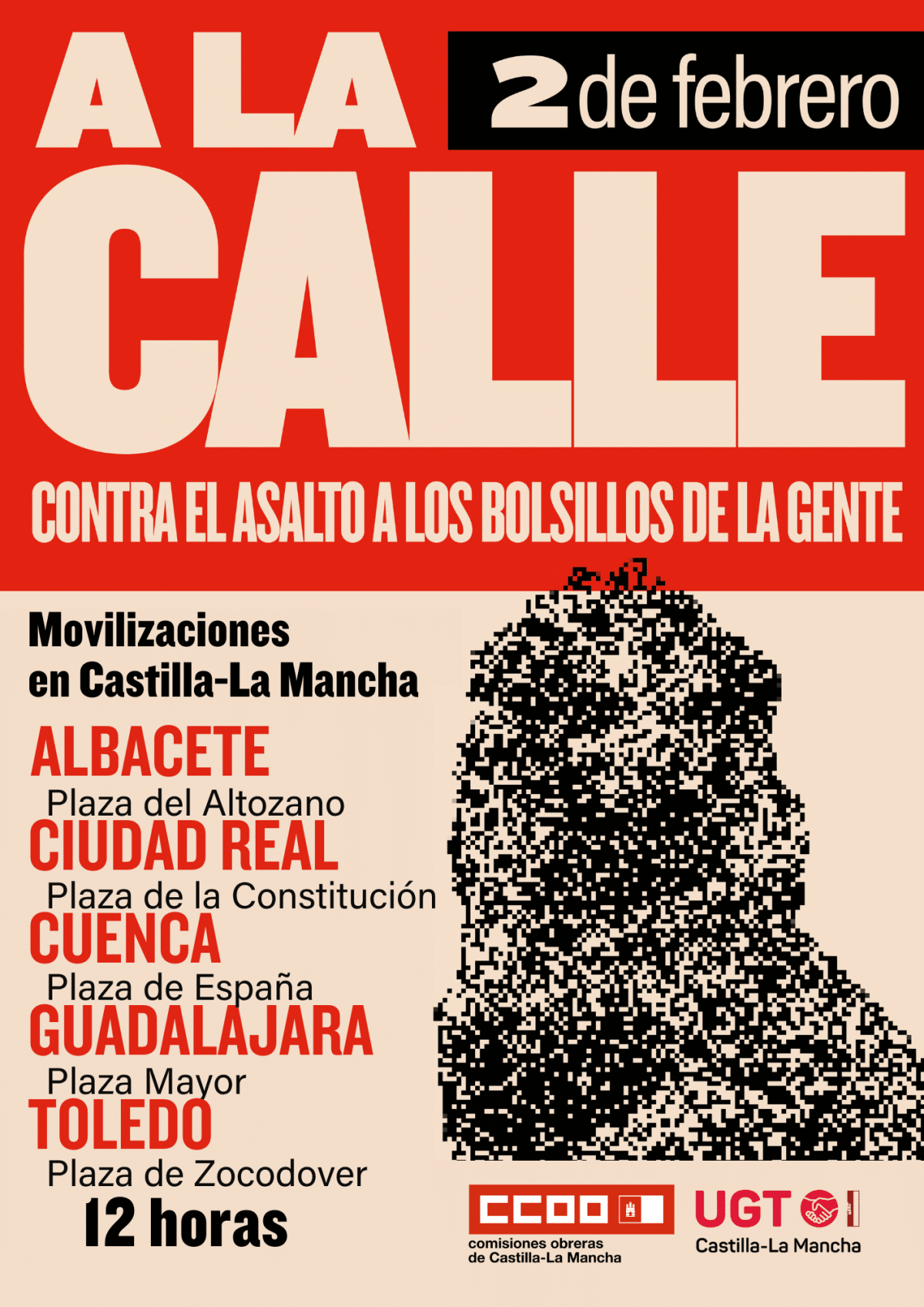 Convocan Movilizaciones Nacionales el 2 de Febrero en CLM y Todo el País