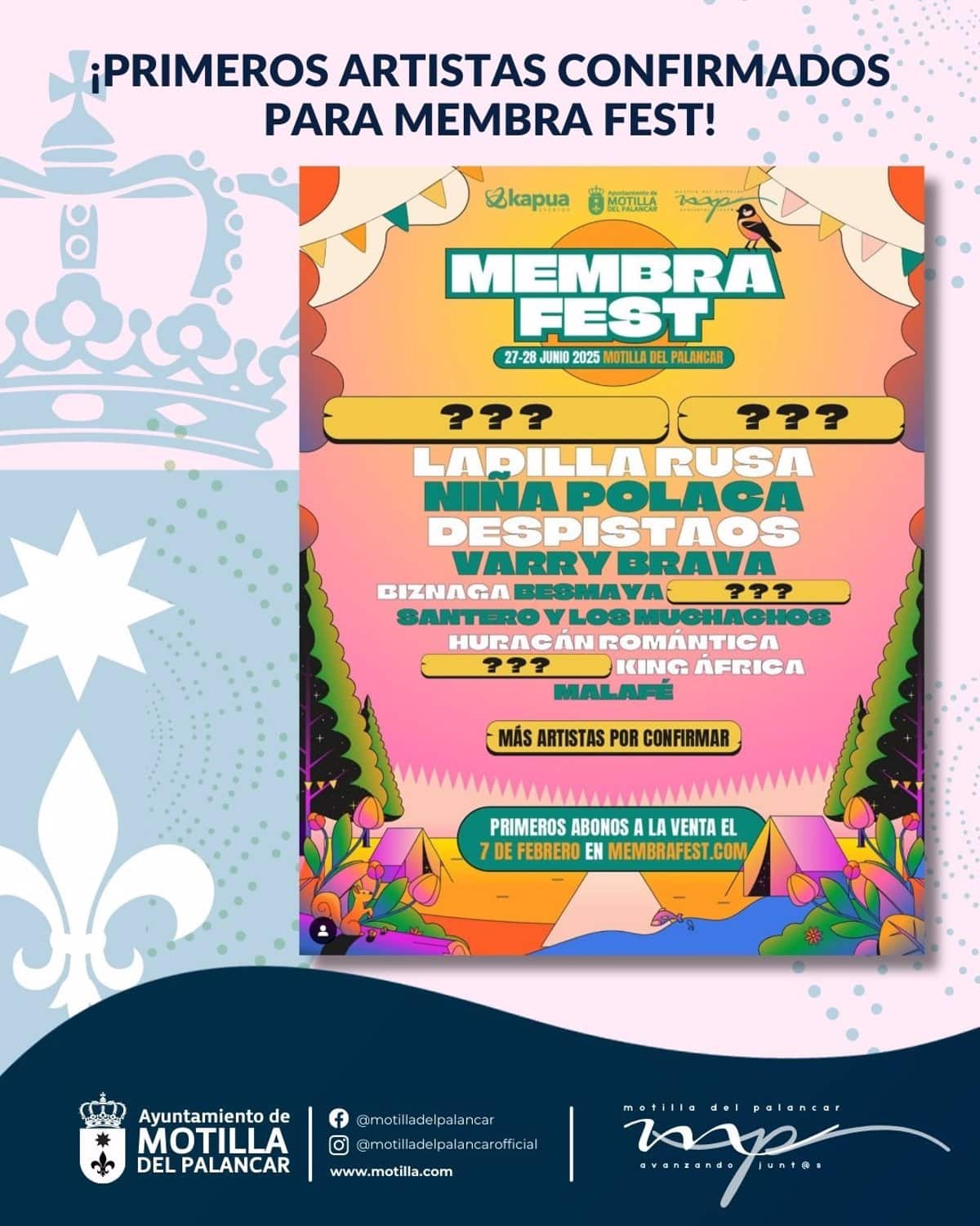 King África, Ladilla Rusa y Despistaos, primeras confirmaciones del Membra Fest en Motilla del Palancar 2024