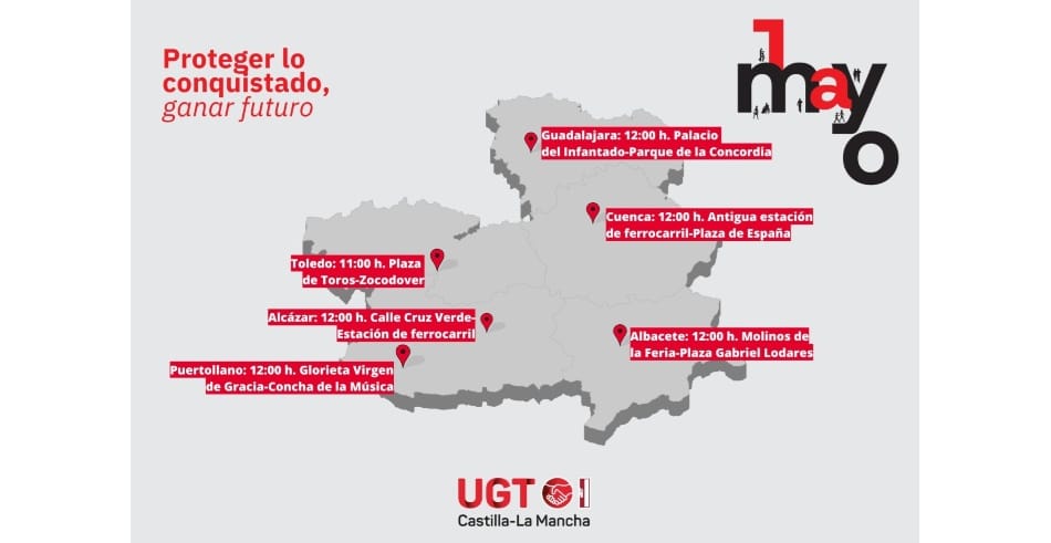 UGT Convoca Manifestaciones en Castilla-La Mancha para el 1 de Mayo de 2025