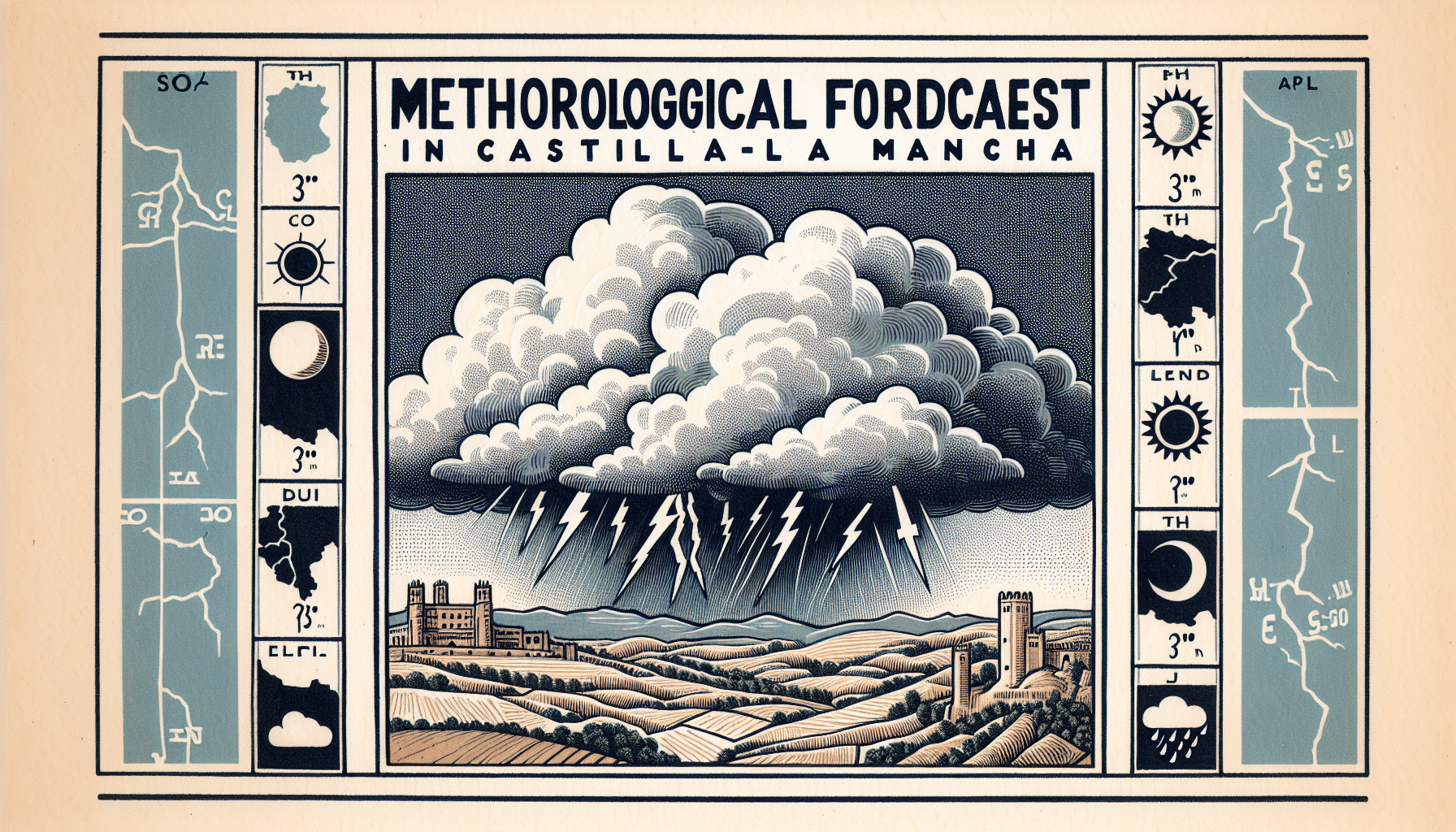 cielos nubosos y tormentas en la provincia de Albacete
