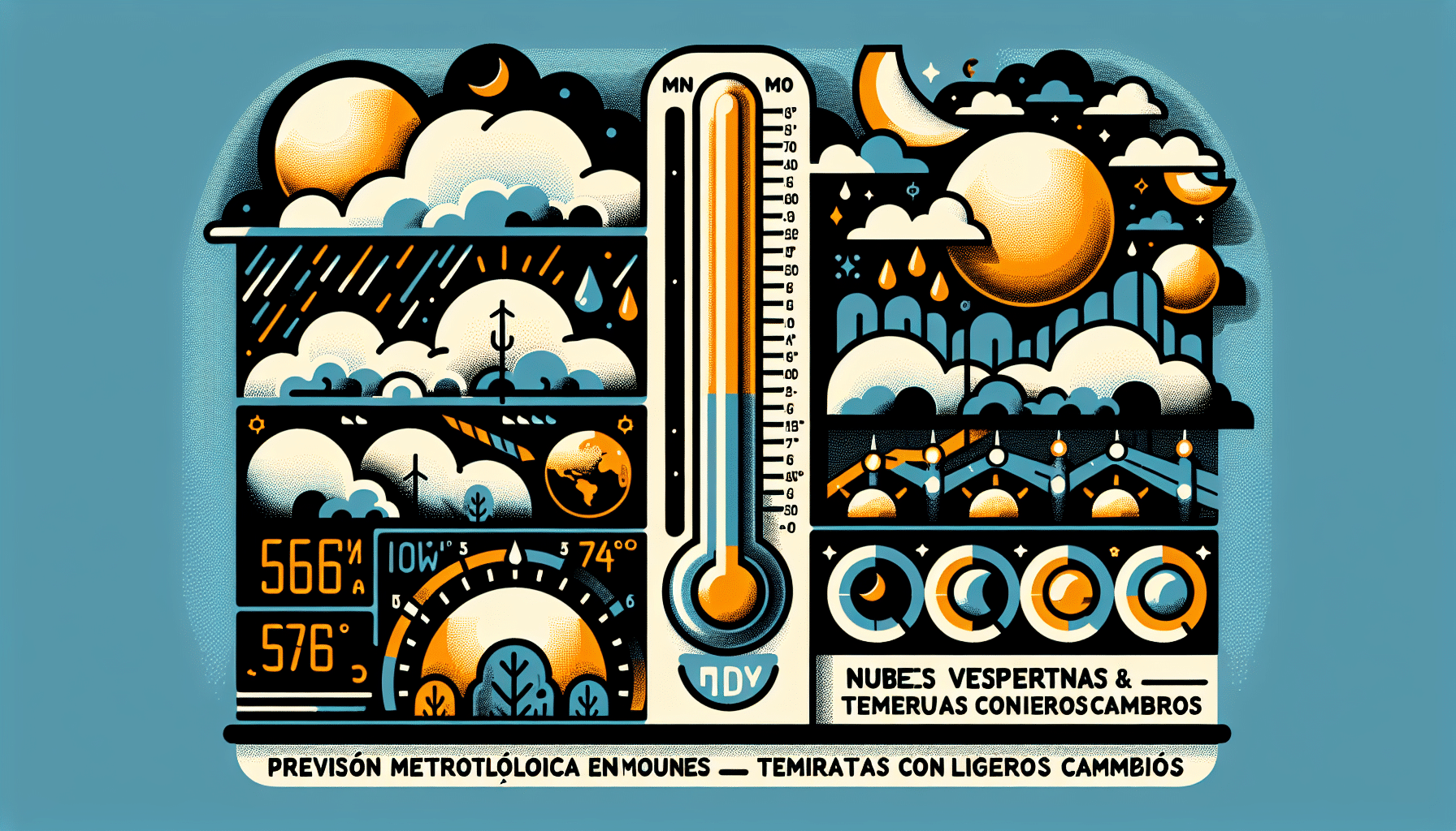nubes vespertinas y temperaturas con ligeros cambios