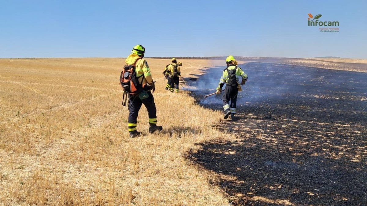 Dan por controlado el incendio agrícola declarado en Villares del Saz